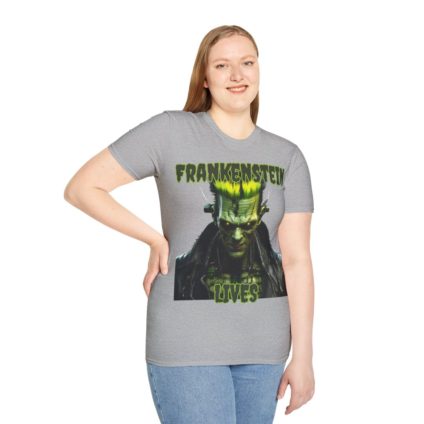 Frankenstein Lives Light colors Unisex T-Shirt by CreepyCrafts.boo