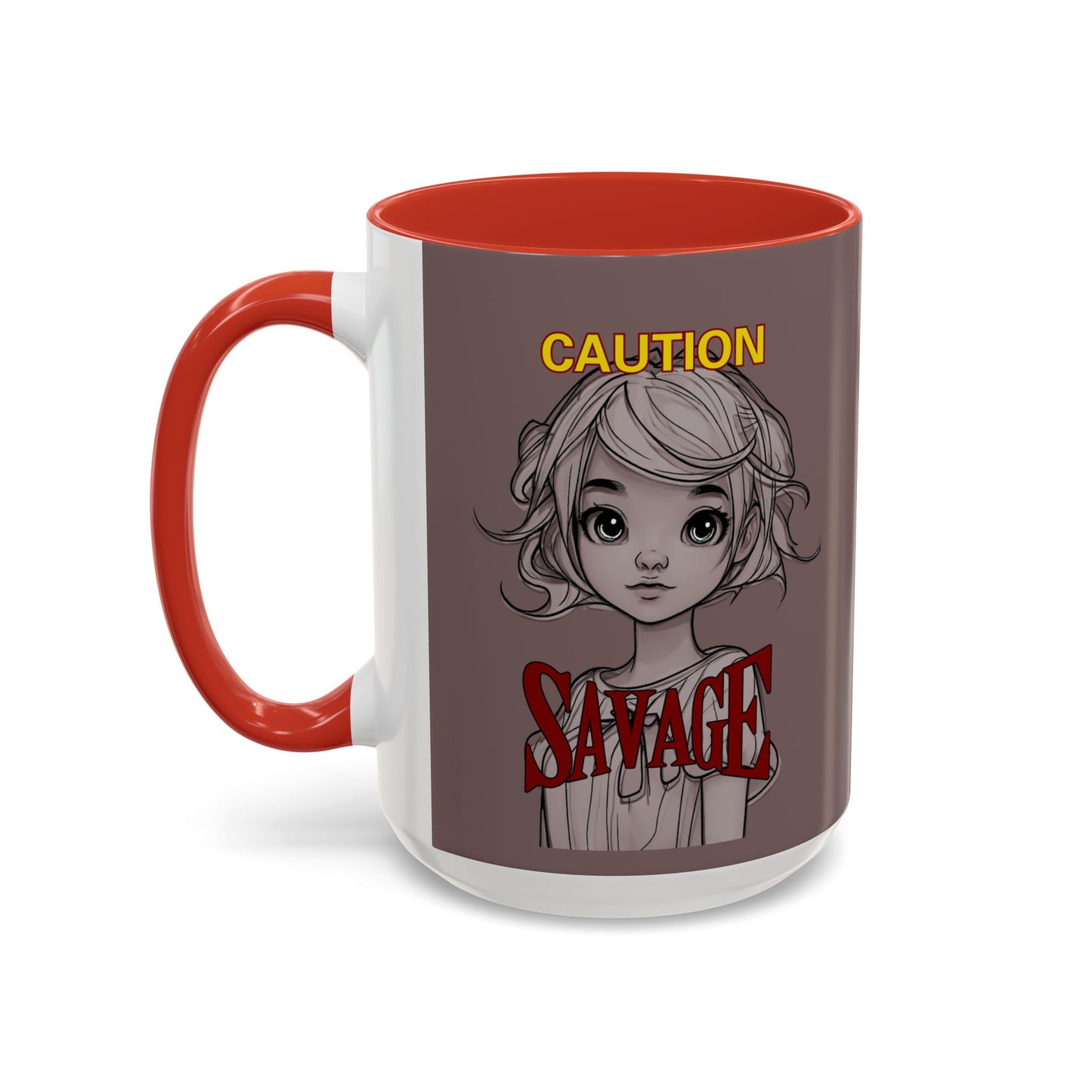 Caution, Savage Grey Accent Mug by cypherpunkgear.com