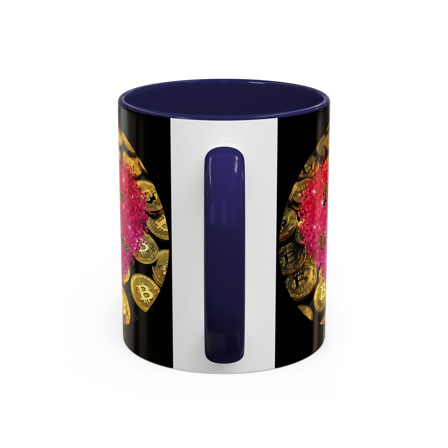 Bitcoin is My Valentine Black Accent Mug by cypherpunkgear.com