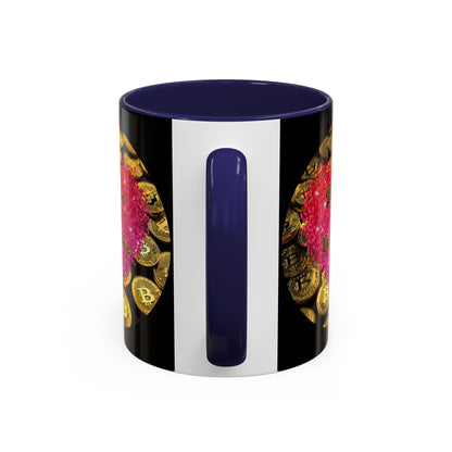 Bitcoin is My Valentine Black Accent Mug by cypherpunkgear.com