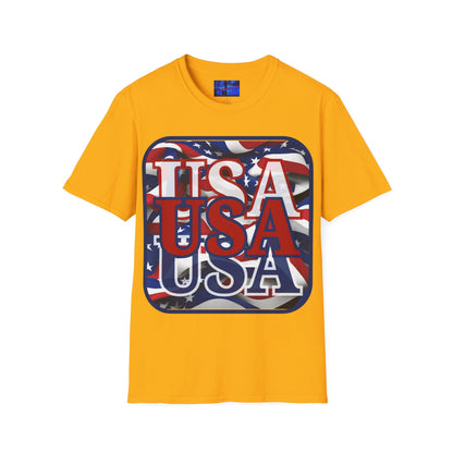 RED White and Blue USA Patriot Light colors Unisex T-Shirt by cypherpunkgear.com