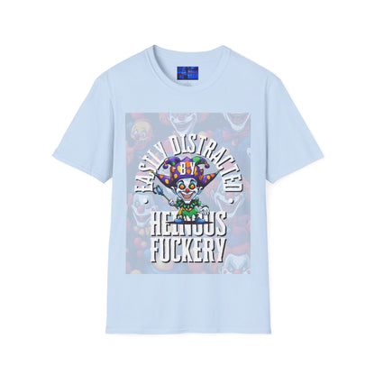 Easily Distracted by Heinous Fuckery Little Jincs Light colors Unisex T-Shirt by cypherpunkgear.com