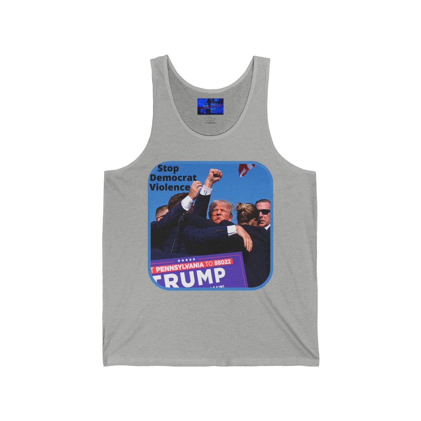 Stop Democrat Violence Unisex Jersey Tank Top by cypherpunkgear