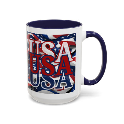 USA Red font Center Patriot Accent Mug by cypherpunkgear.com