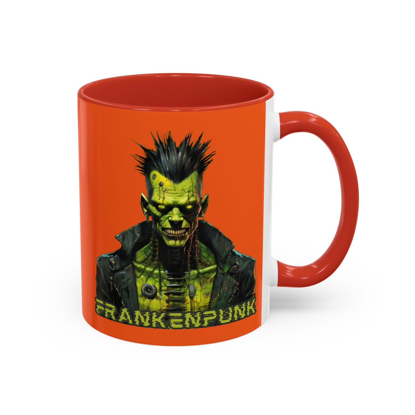 Frankenpunk Orange Accent Mug by CreepyCrafts.boo