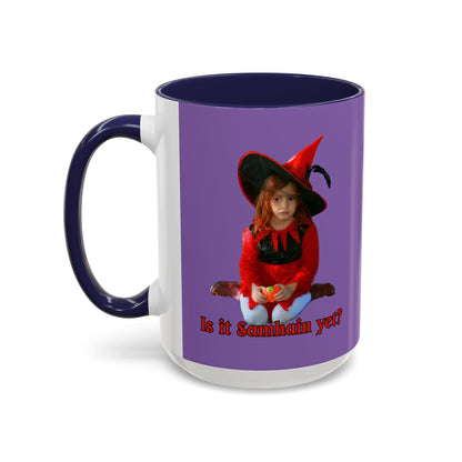 Is it Samhain yet? Light Purple Accent Mug by CreepyCrafts.boo