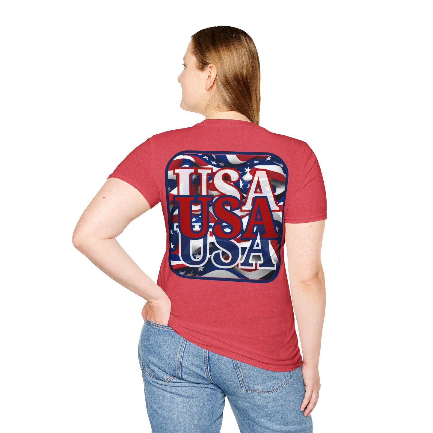 2-sided RED White and Blue USA Patriot LTcolors Unisex T-Shirt by cypherpunkgear