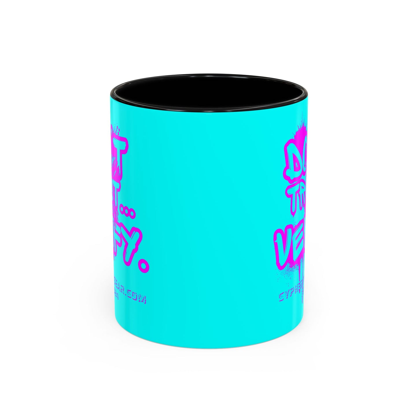 Don't Trust...Verify. Cyan Accent Mug by cypherpunkgear.com
