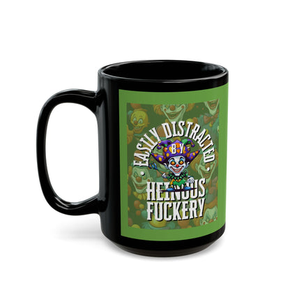 Easily Distracted by Heinous Fuckery Little Jinx Green Mug by cypherpunkgear.com