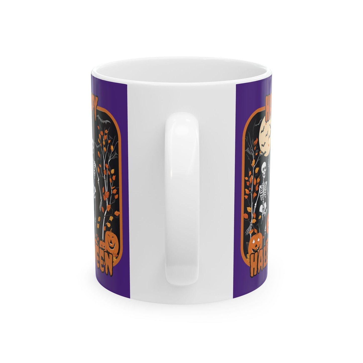Spooktacular Skeletons of Halloween Purple Mug by CreepyCrafts.boo