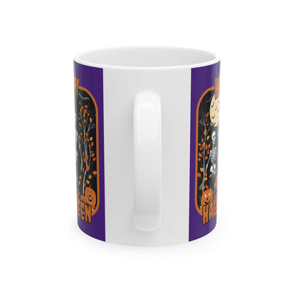 Spooktacular Skeletons of Halloween Purple Mug by CreepyCrafts.boo