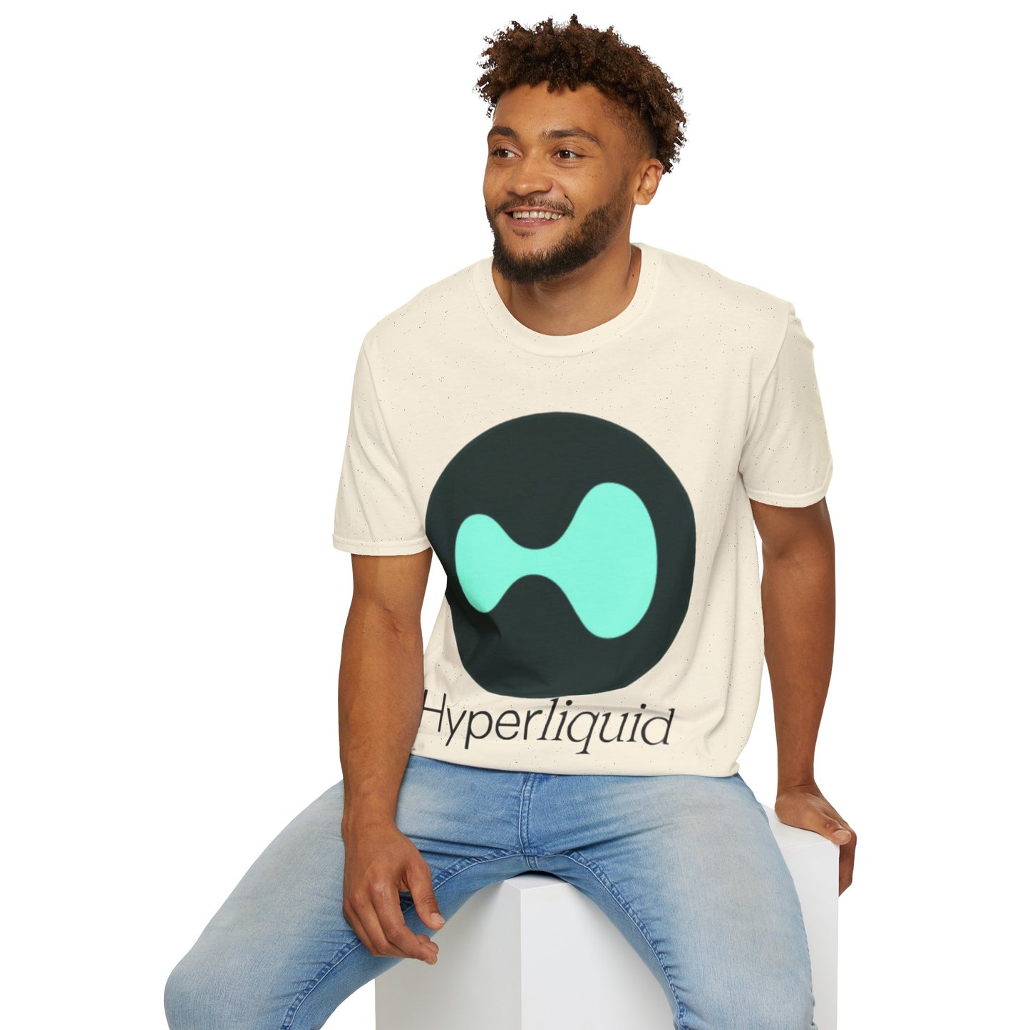 Hyperliquid Black font Unisex T-Shirt by cypherpunkgear.com