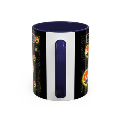 Monero (XMR) don't assume your freedoms are assured Black Accent Mug by cypherpunkgear.com