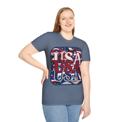 RED White and Blue USA Patriot Dark colors Unisex T-Shirt by cypherpunkgear.com