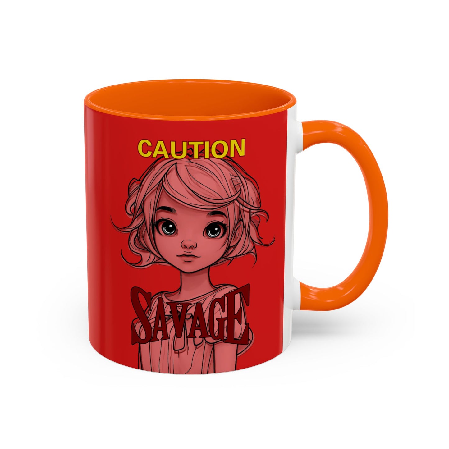 Caution, Savage Red Accent Mug by cypherpunkgear.com