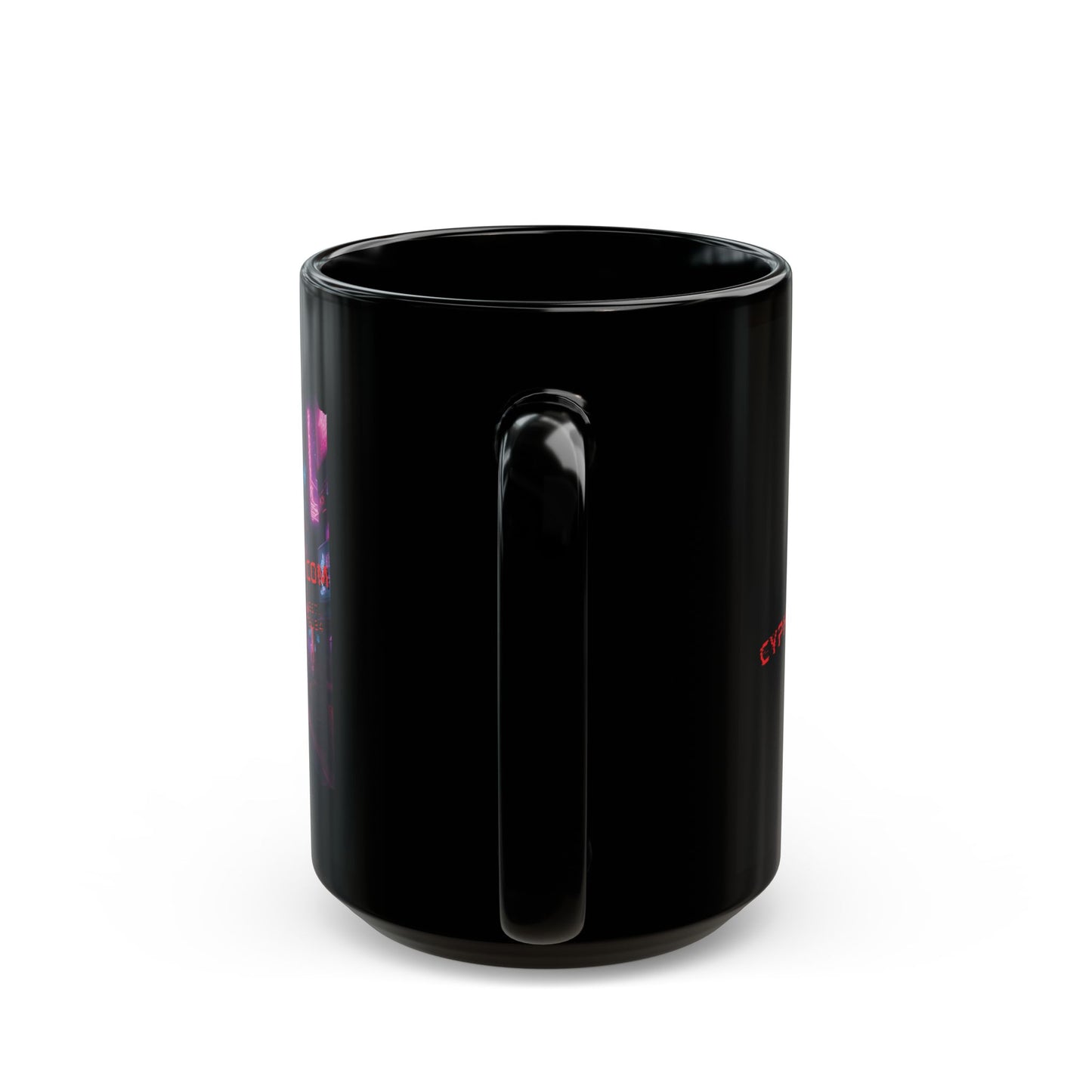 2-sided, cypherpunkgear.com Logo & Cityscape Black Mug by cypherpunkgear.com