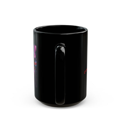 2-sided, cypherpunkgear.com Logo & Cityscape Black Mug by cypherpunkgear.com