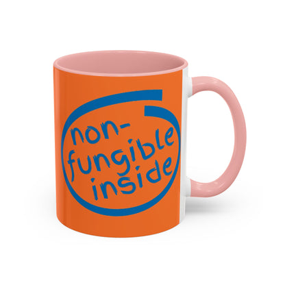 Non-Fungible Inside Orange Accent Mug by cypherpunkgear.com