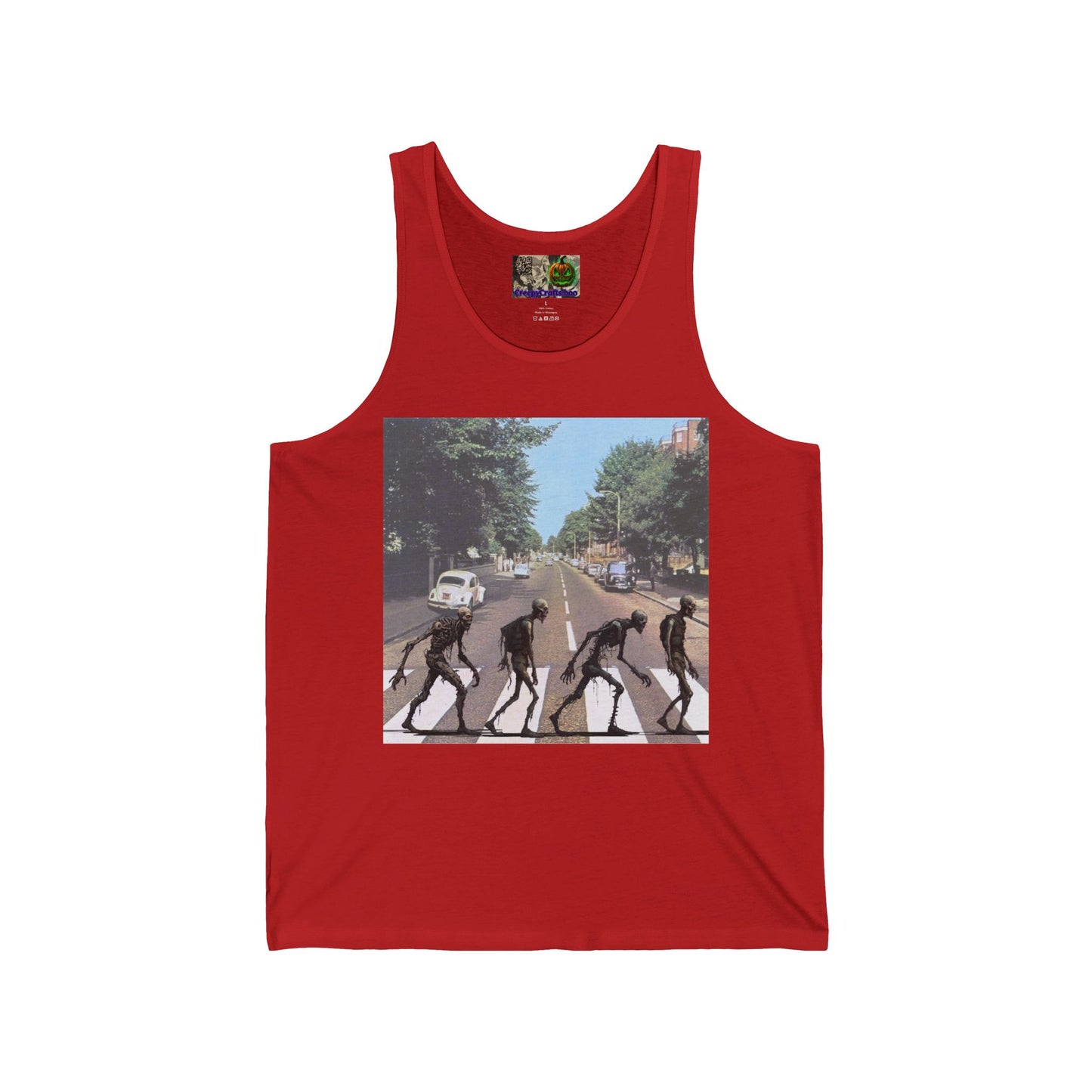 2-sided, Scabby Road Unisex Jersey Tank Top by CreepyCrafts.boo
