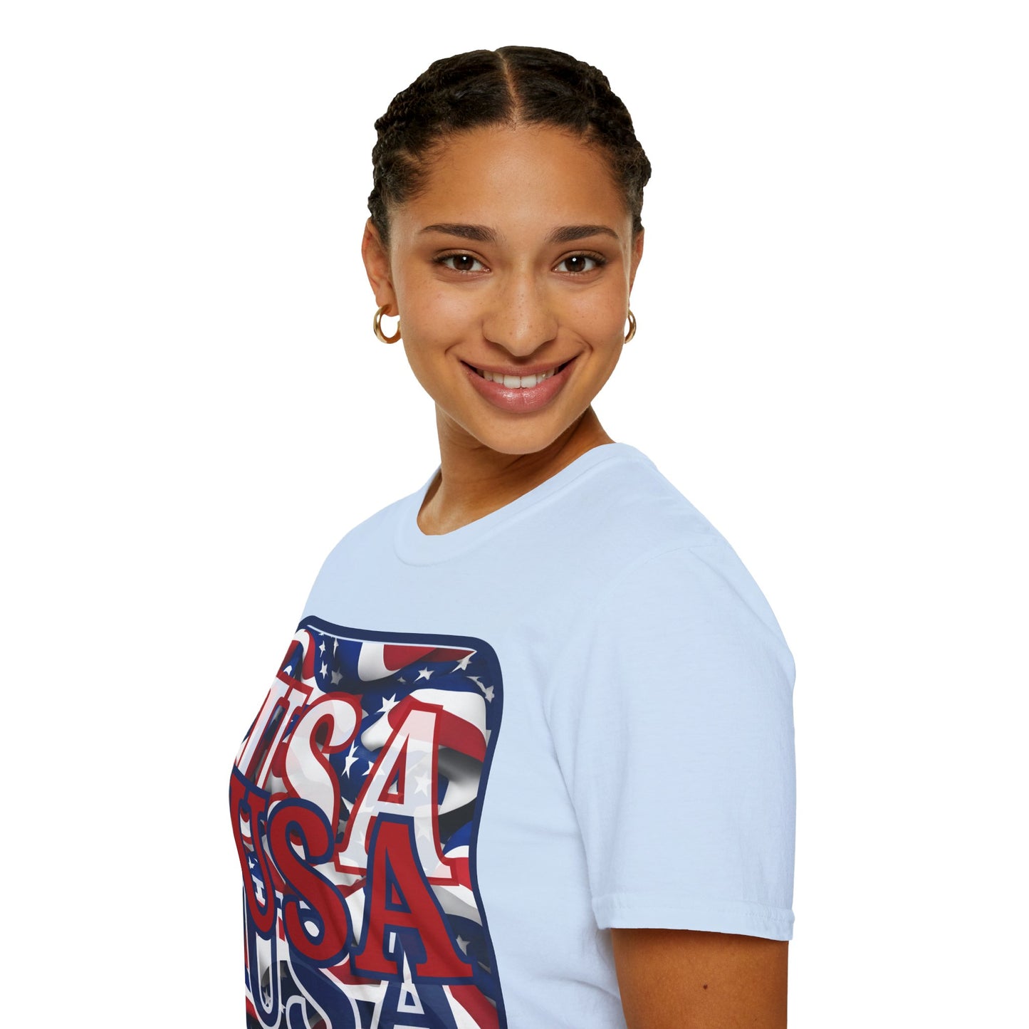 RED White and Blue USA Patriot Light colors Unisex T-Shirt by cypherpunkgear.com