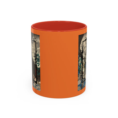Yōkai Happy Halloween Orange Accent Mug by CreepyCrafts.boo