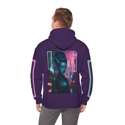 Neon Bride of Frankenstein Hoodie Unisex Hooded Sweatshirt by CreepyCrafts.boo