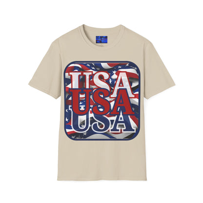 RED White and Blue USA Patriot Light colors Unisex T-Shirt by cypherpunkgear.com