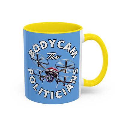 Bodycam the Politicians Drone Light Blue Accent Mug by cypherpunkgear.com