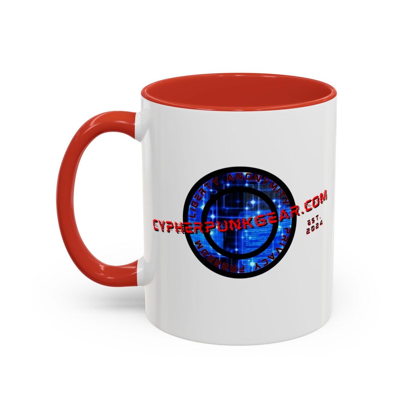 2-sided, cypherpunkgear.com Logo & Cityscape Accent Mug by cypherpunkgear.com