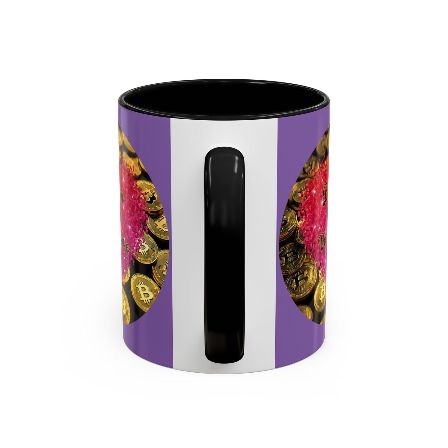 Bitcoin is My Valentine Light Purple Accent Mug by cypherpunkgear.com