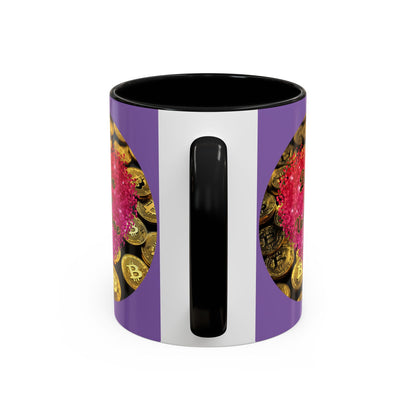 Bitcoin is My Valentine Light Purple Accent Mug by cypherpunkgear.com