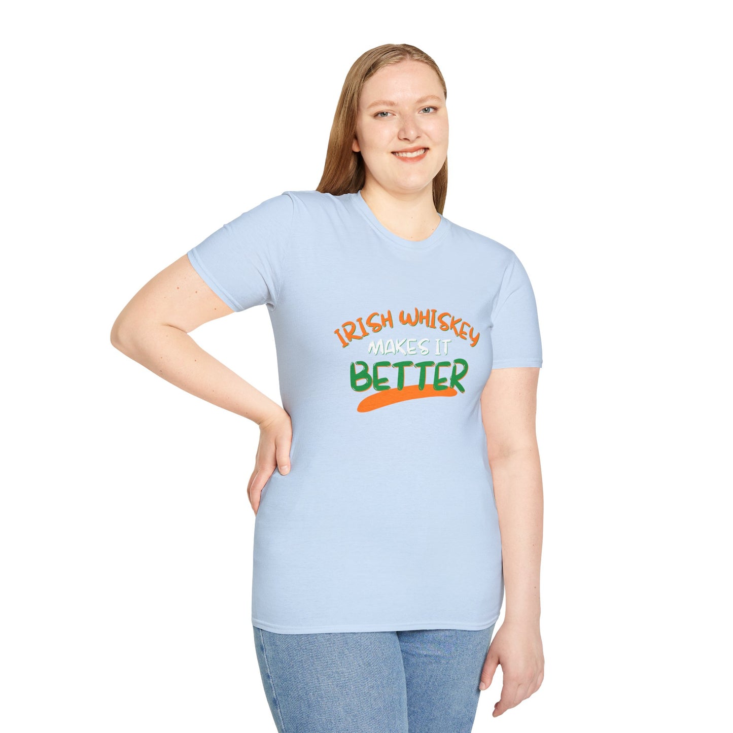 Irish Whiskey makes it better OWGfont LTcolors Unisex T-Shirt by cypherpunkgear.com