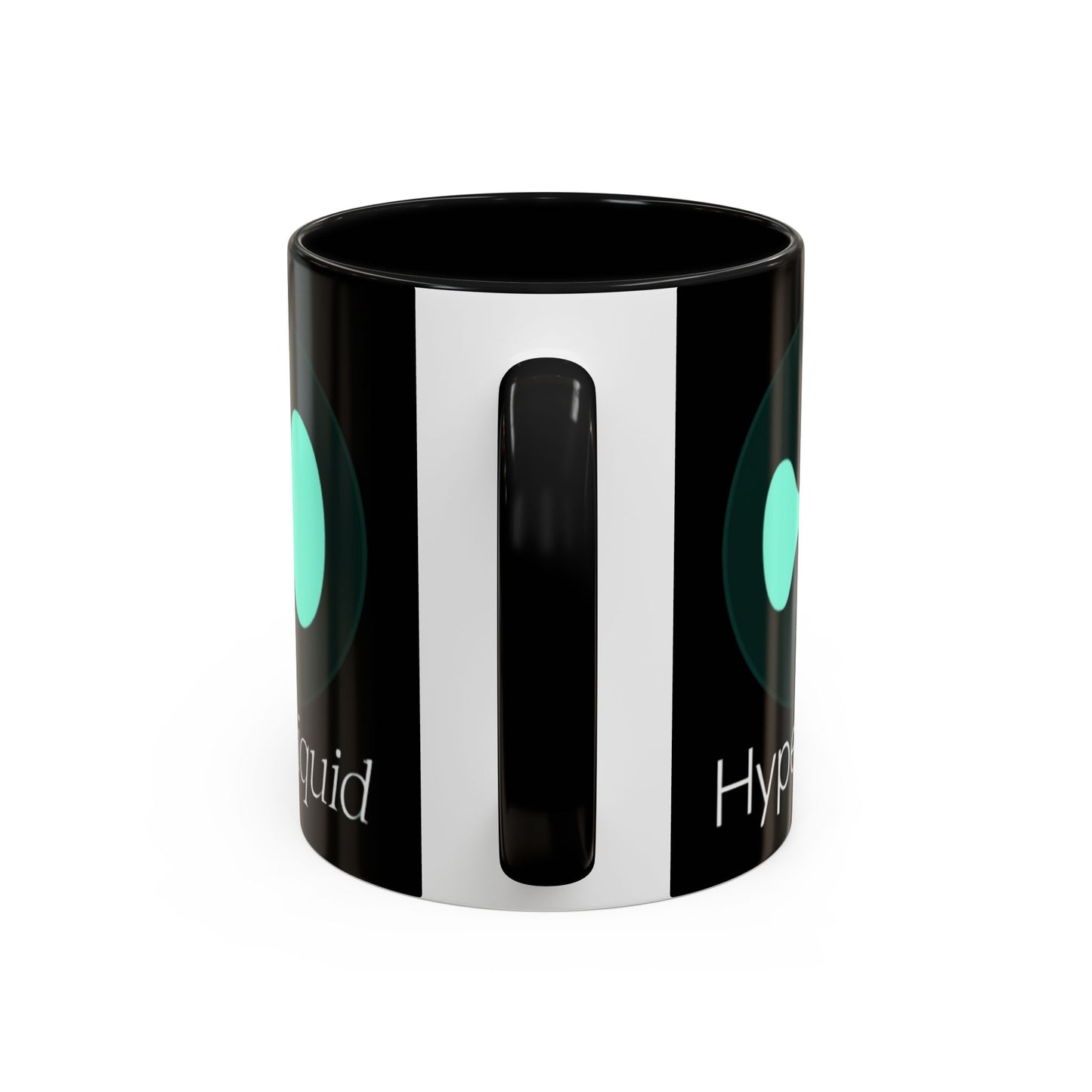 Hyperliquid White font Black Accent Mug by cypherpunkgear.com