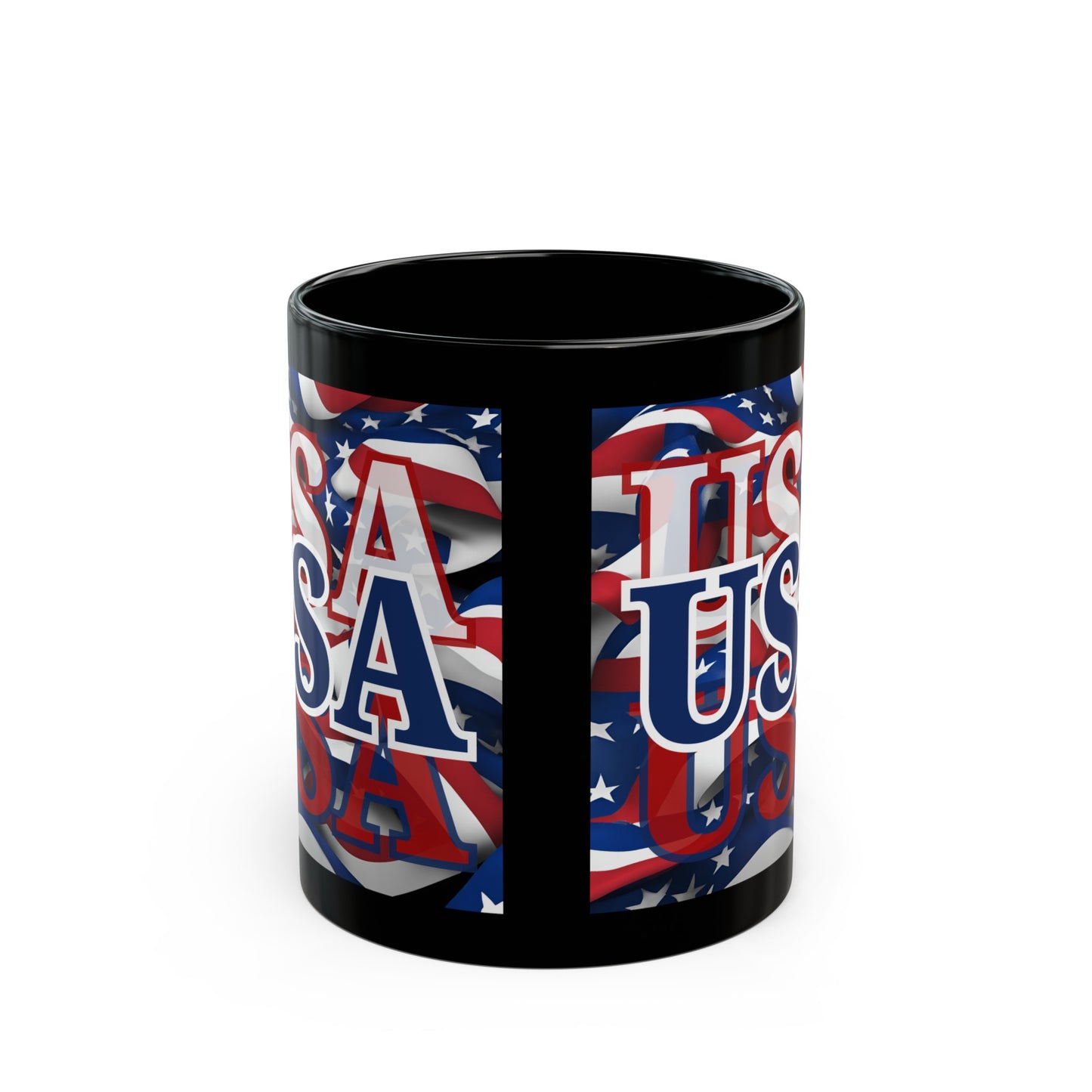 USA BLfont Center Patriot Black Mug by cypherpunkgear