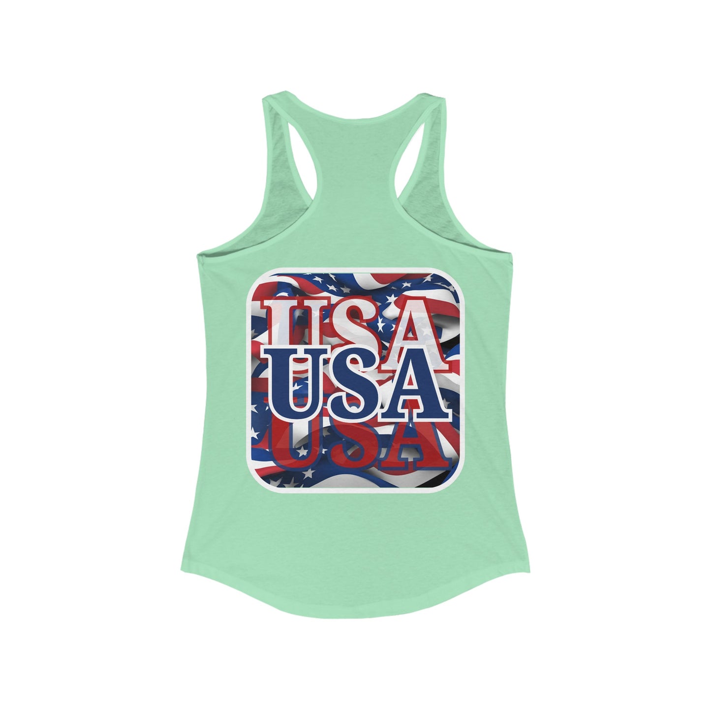 2-sided Red White and BLUE USA Patriot Women's Racerback Tank Top by cypherpunkgear