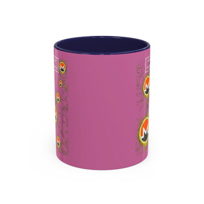 Monero (XMR) don't assume your freedoms are assured Pink Accent Mug by cypherpunkgear.com