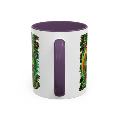 Blessed Samhain Green Jack White Accent Mug by CreepyCrafts.boo