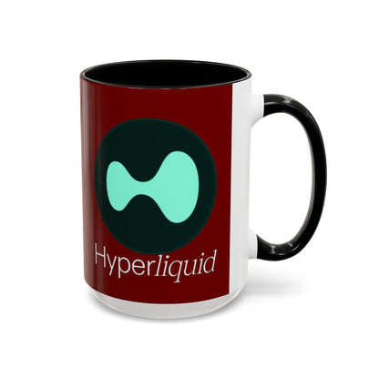 Hyperliquid White font Red Accent Mug by cypherpunkgear.com