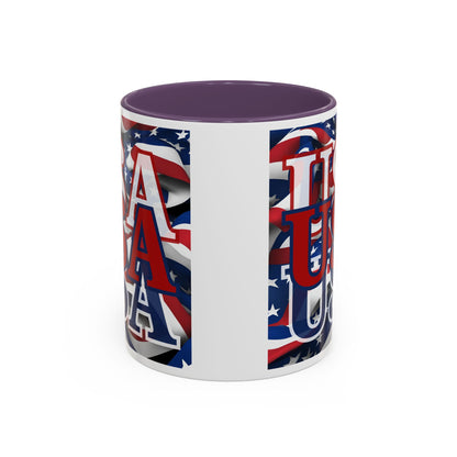 USA Red font Center Patriot Accent Mug by cypherpunkgear.com