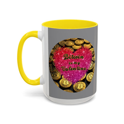 Bitcoin is My Valentine Grey Accent Mug by cypherpunkgear.com