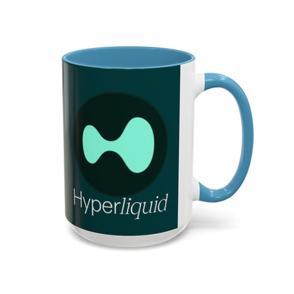 Hyperliquid White font Dark Hyperliquid Accent Mug by cypherpunkgear.com