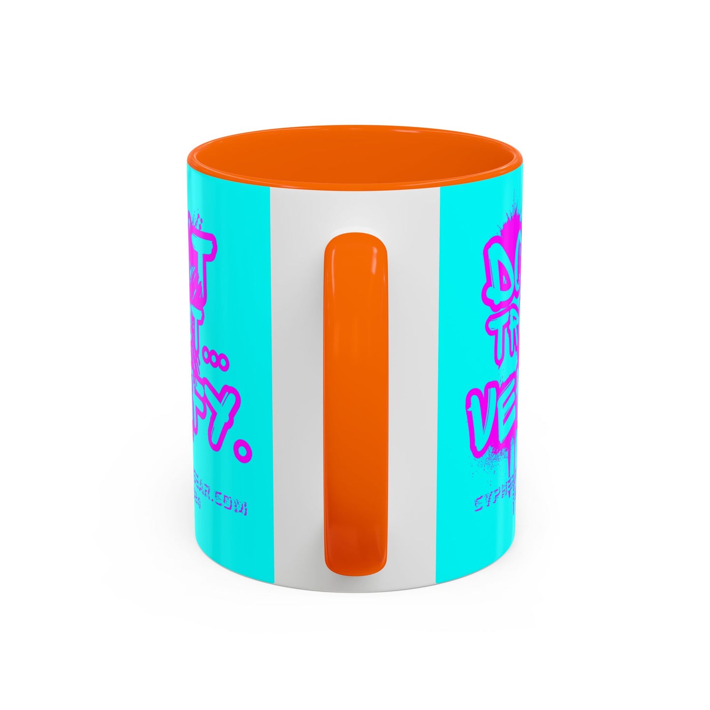 Don't Trust...Verify. Cyan Accent Mug by cypherpunkgear.com