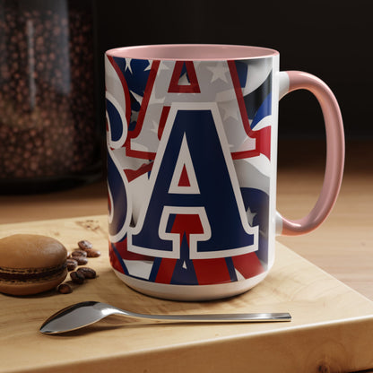 ¡EE.UU! ¡EE.UU! ¡EE.UU! ¡Patriota por cypherpunkgear! Taza de café decorativa (11, 15 oz)