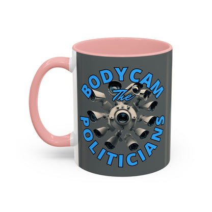 Bodycam the Politicians Cameras Grey Accent Mug by cypherpunkgear.com