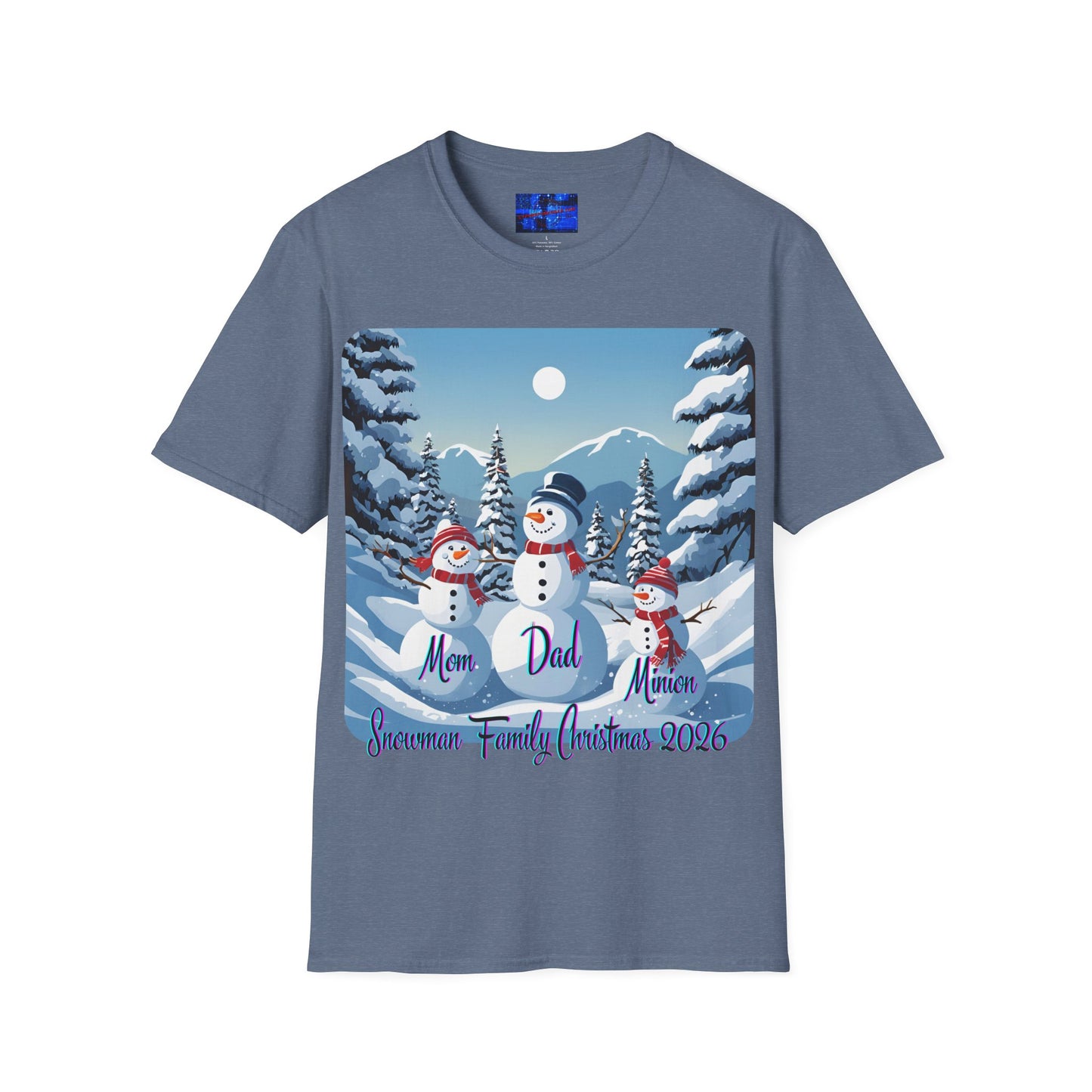Snowman Family of 3 Dark colors Unisex T-Shirt by cypherpunkgear.com