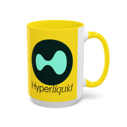Hyperliquid Black font Yellow Accent Mug by cypherpunkgear.com