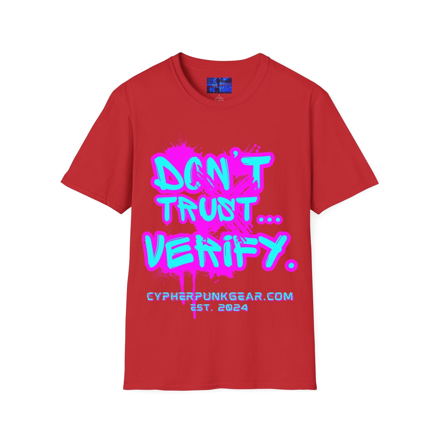 Don't Trust...Verify. Light colors Unisex T-Shirt by cypherpunkgear.com