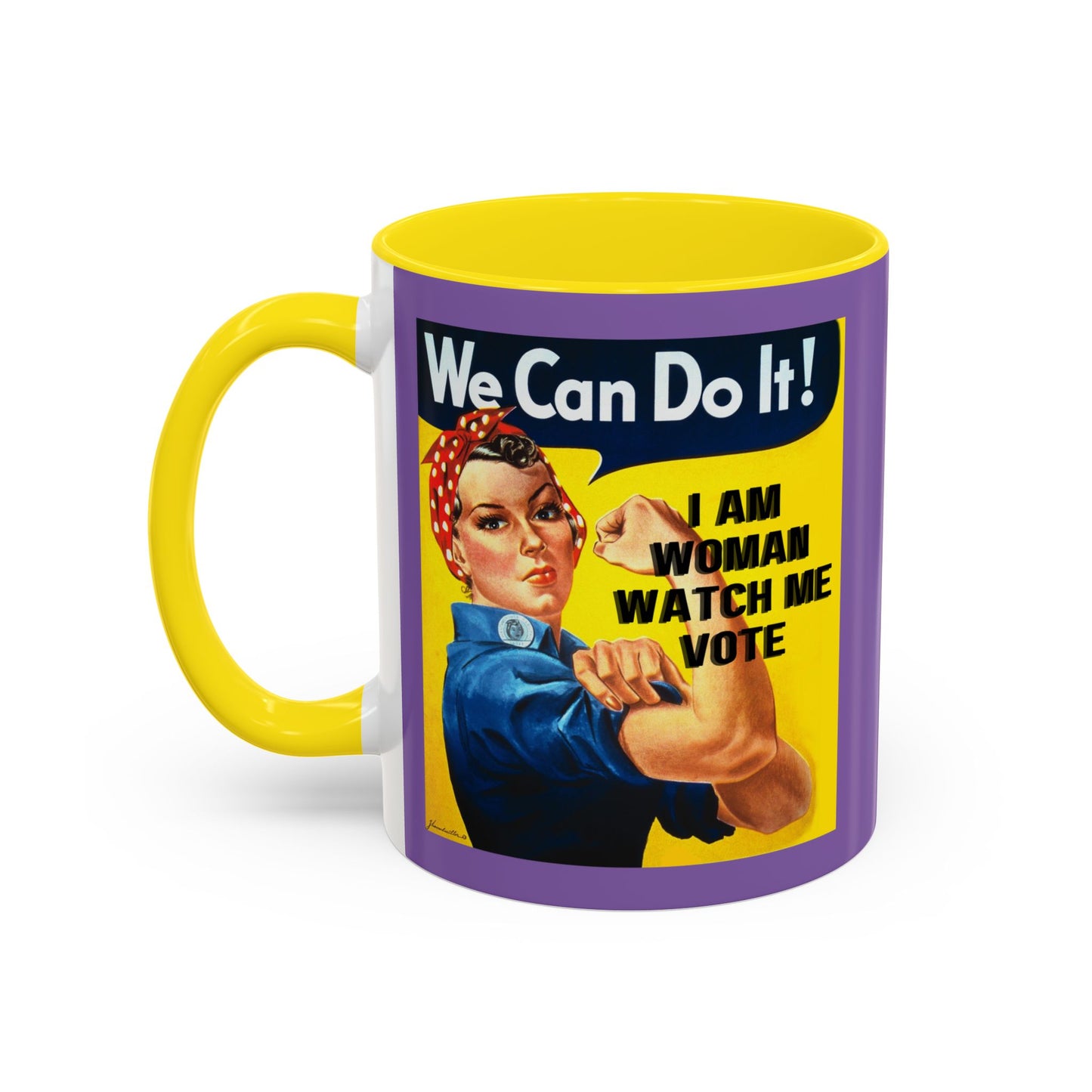 I Am Woman Watch Me Vote Rosie Light Purple Accent Mug by cypherpunkgear.com