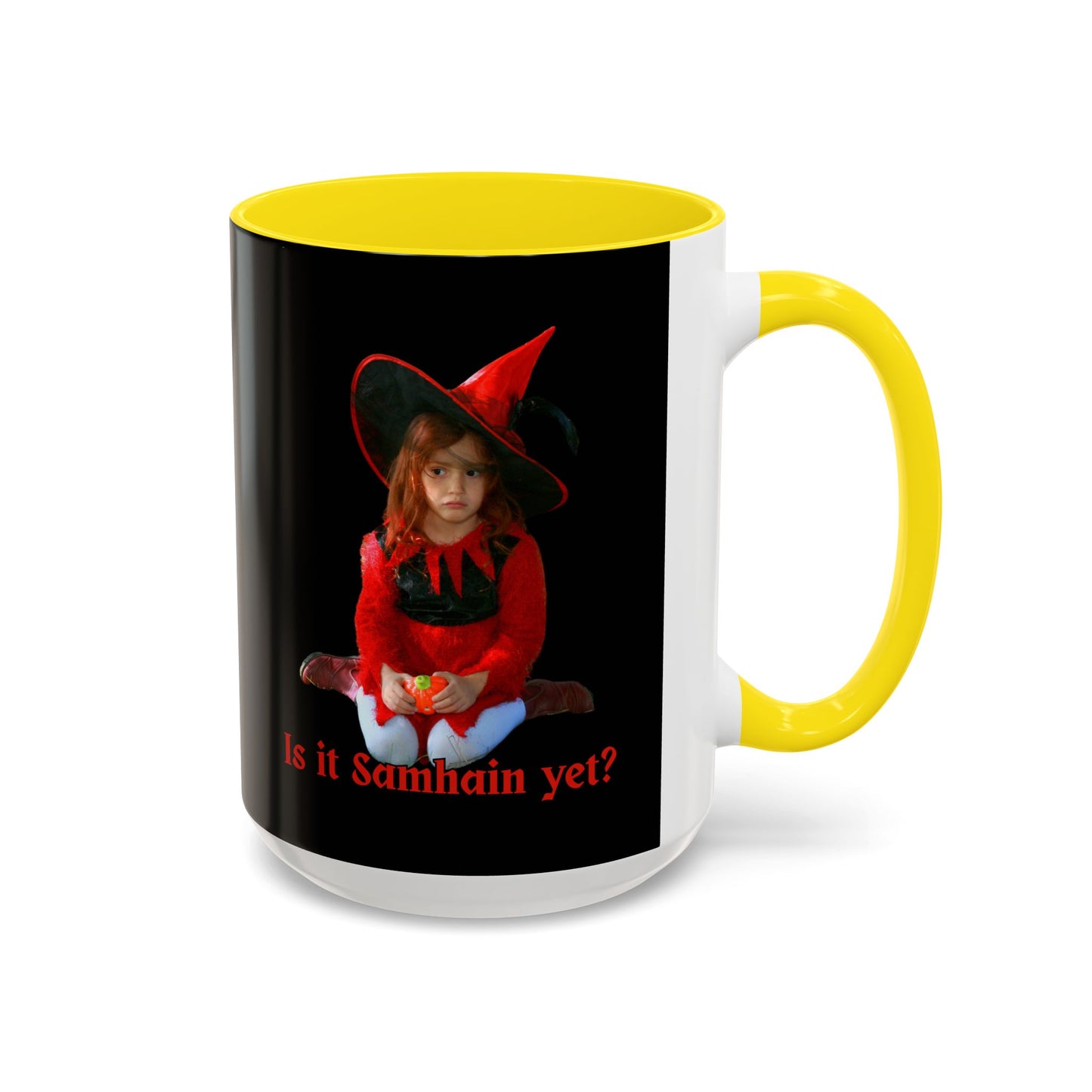 Is it Samhain yet? Black Accent Mug by CreepyCrafts.boo