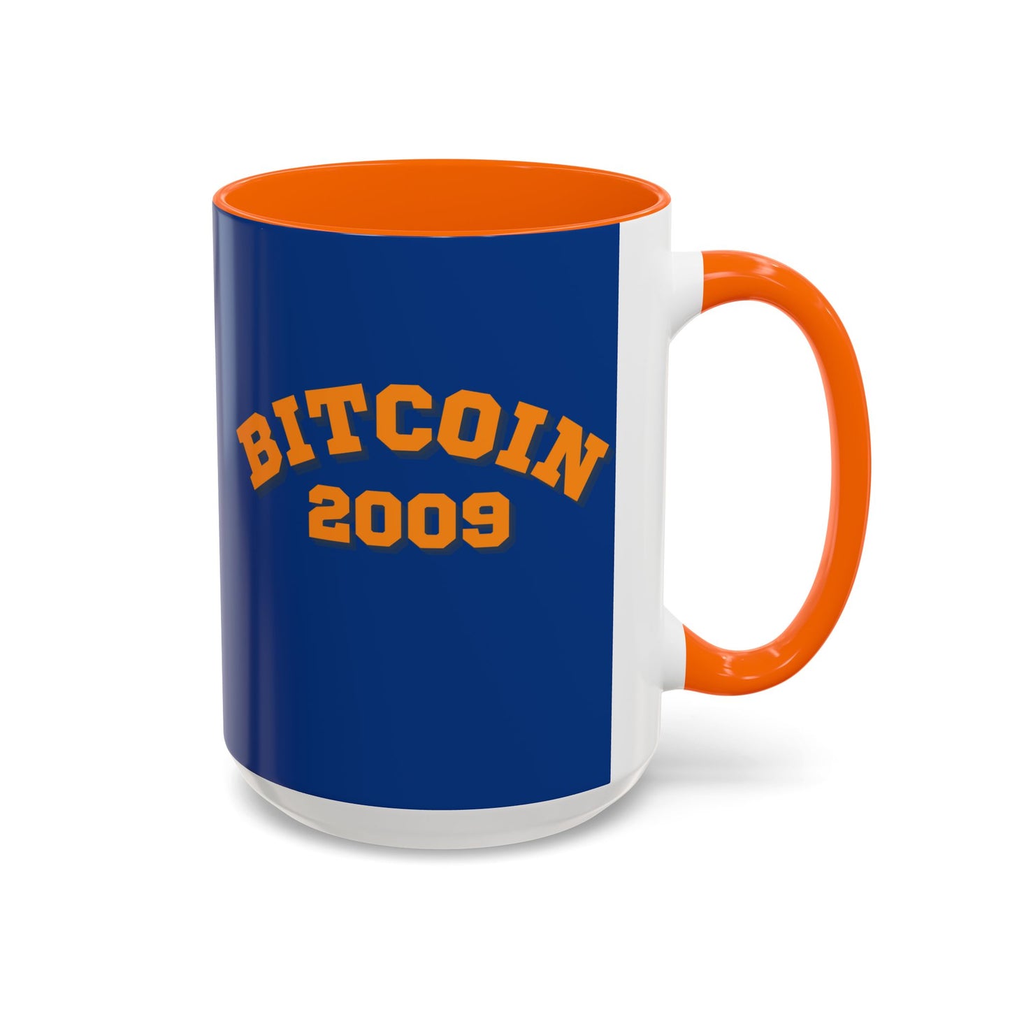 Bitcoin 2009 Dark Blue Accent Mug by cypherpunkgear.com